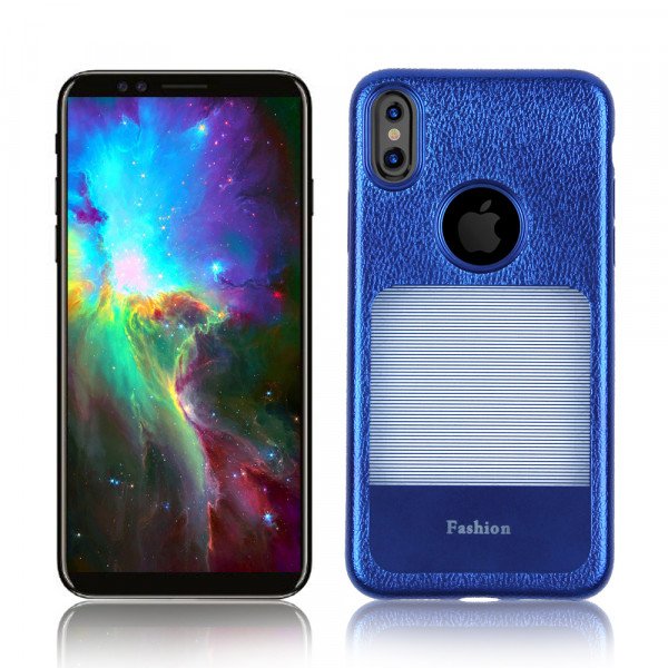 Wholesale iPhone X (Ten) Window Design Fashion TPU Case (Blue)